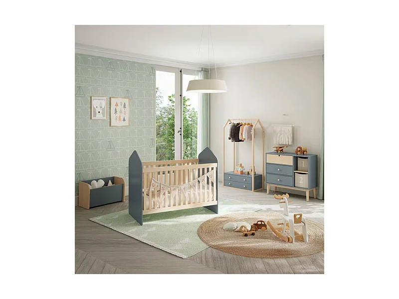 Cómoda Misty Cloud 3 cajones Verde Salvia - Oak Soft