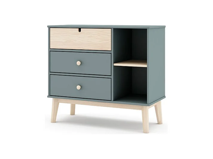 Cómoda Misty Cloud 3 cajones Verde Salvia - Oak Soft