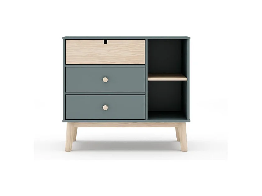 Cómoda Misty Cloud 3 cajones Verde Salvia - Oak Soft