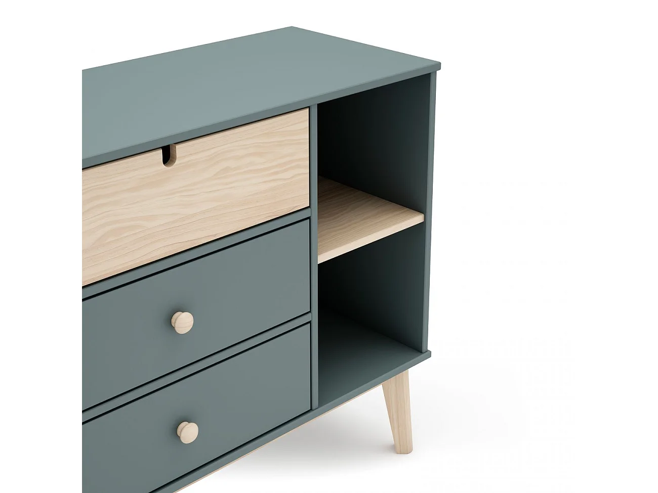 Cómoda Misty Cloud 3 cajones Verde Salvia - Oak Soft