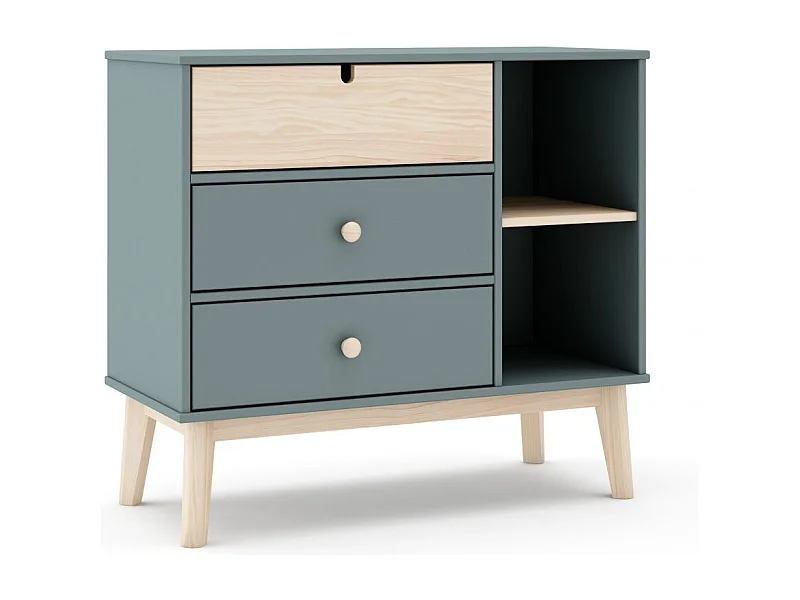 Cómoda Misty Cloud 3 cajones Verde Salvia - Oak Soft