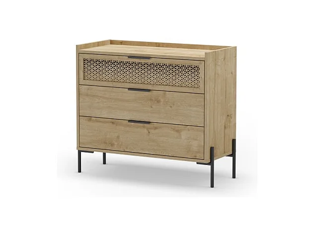 Cómoda Koivu 3 cajones Roble Negro