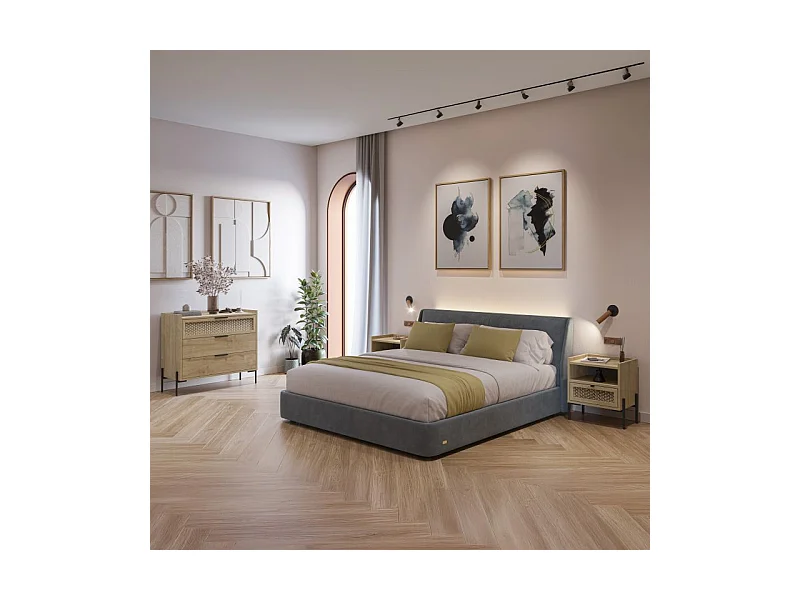 Cómoda Koivu 3 cajones Roble Negro