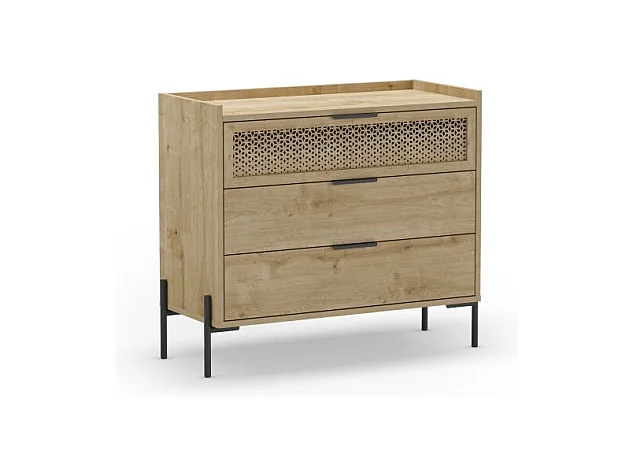 Cómoda Koivu 3 cajones Roble Negro