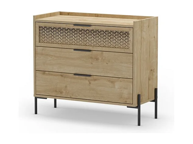 Cómoda Koivu 3 cajones Roble Negro