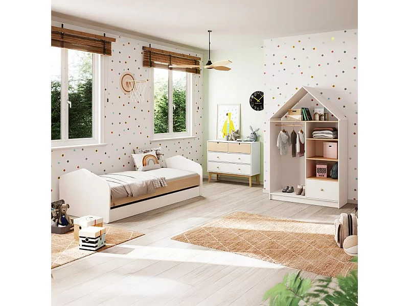 Cómoda Misty Cloud 4 cajones Blanco - Oak Soft