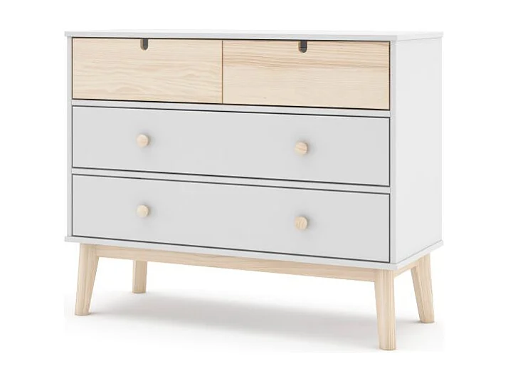 Cómoda Misty Cloud 4 cajones Blanco - Oak Soft