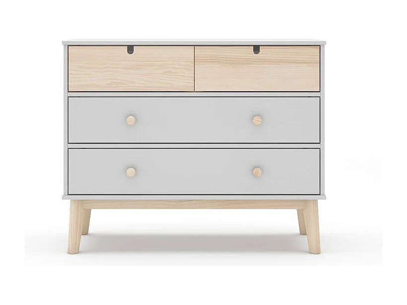 Cómoda Misty Cloud 4 cajones Blanco - Oak Soft