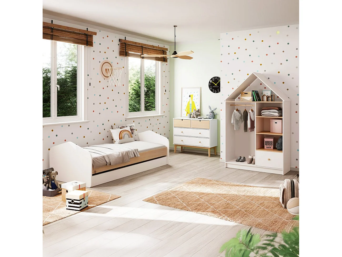 Cómoda Misty Cloud 4 cajones Blanco - Oak Soft