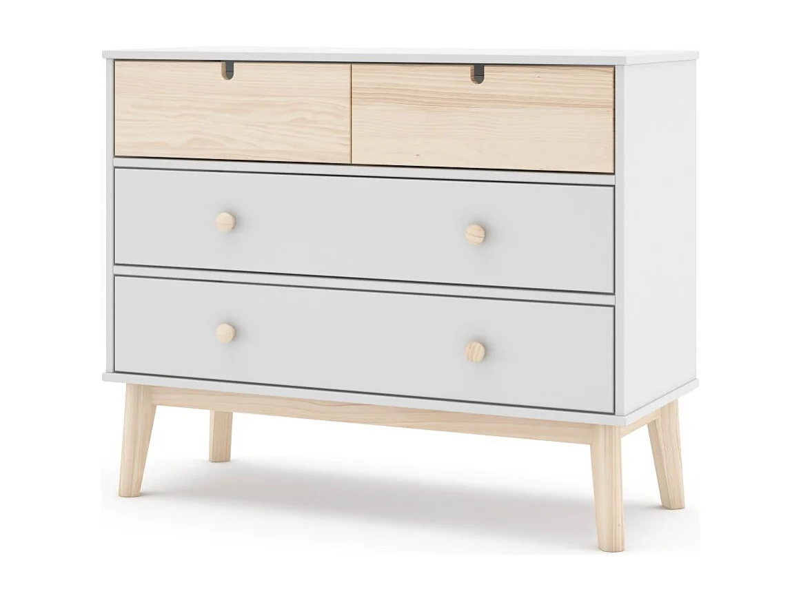 Cómoda Misty Cloud 4 cajones Blanco - Oak Soft