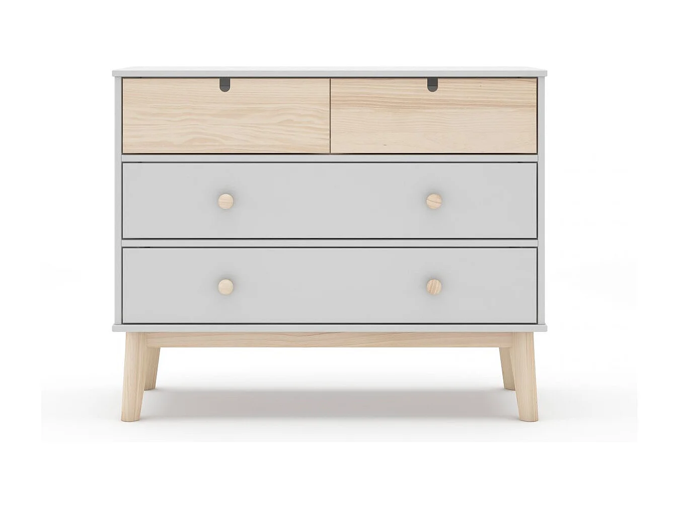 Cómoda Misty Cloud 4 cajones Blanco - Oak Soft