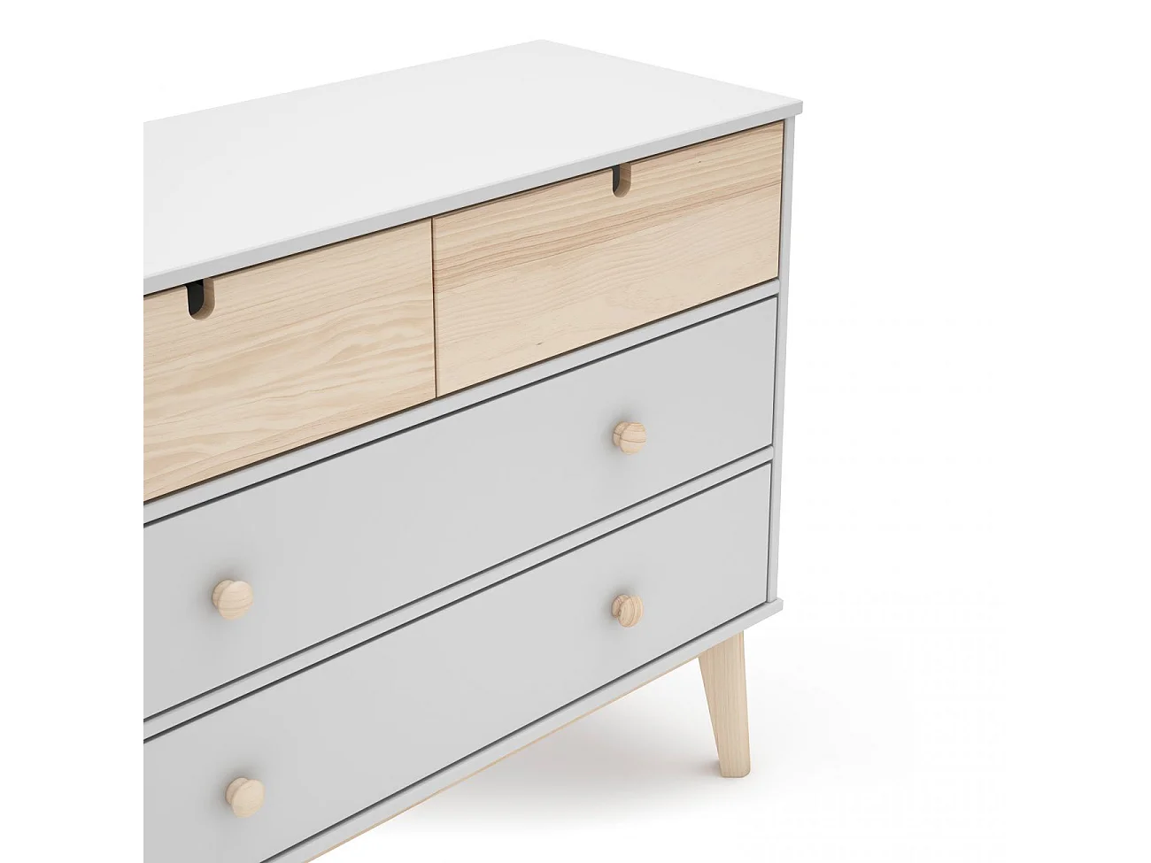 Cómoda Misty Cloud 4 cajones Blanco - Oak Soft