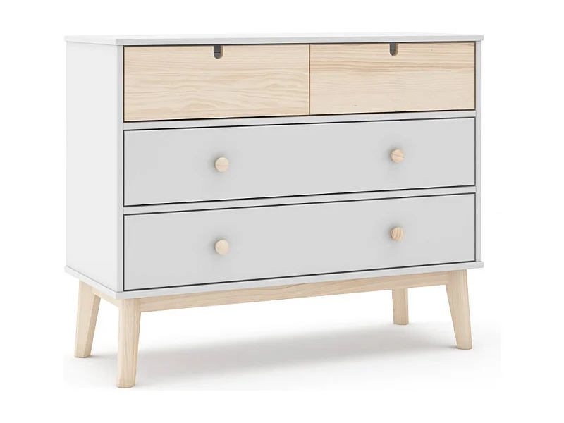 Cómoda Misty Cloud 4 cajones Blanco - Oak Soft