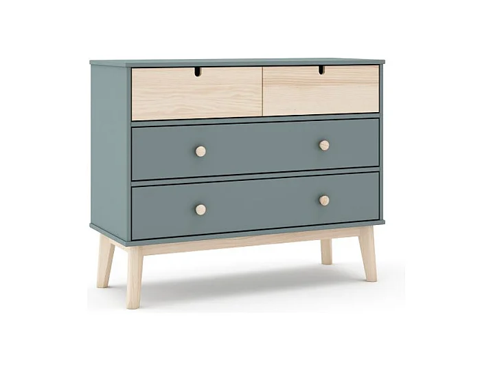 Cómoda Misty Cloud 4 cajones Verde Salvia - Oak Soft