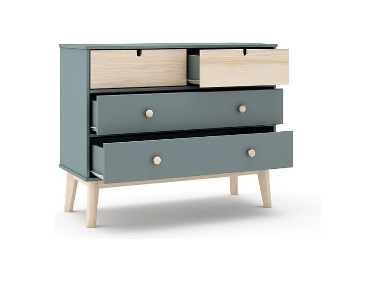 Cómoda Misty Cloud 4 cajones Verde Salvia - Oak Soft