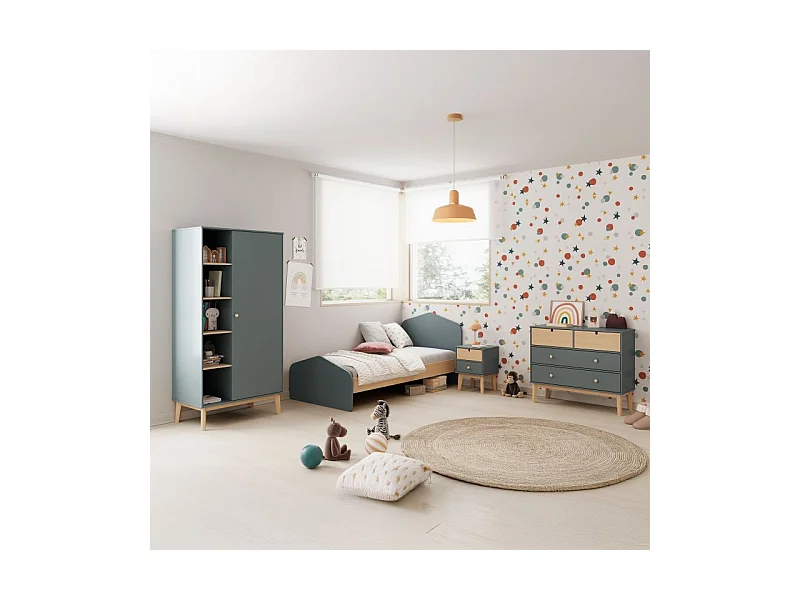 Cómoda Misty Cloud 4 cajones Verde Salvia - Oak Soft