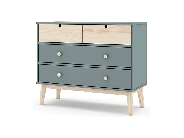 Cómoda Misty Cloud 4 cajones Verde Salvia - Oak Soft