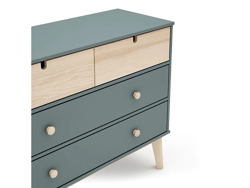 Cómoda Misty Cloud 4 cajones Verde Salvia - Oak Soft