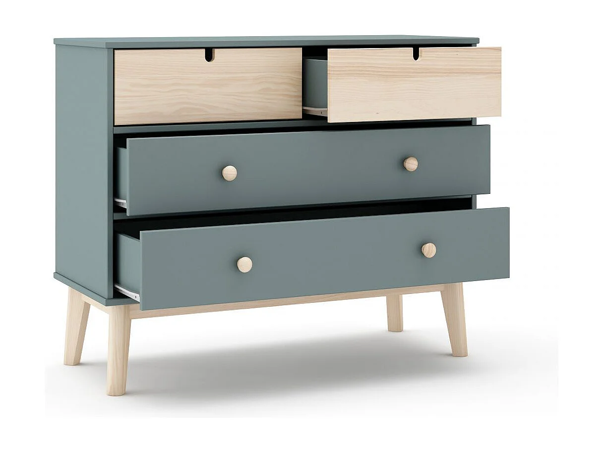 Cómoda Misty Cloud 4 cajones Verde Salvia - Oak Soft