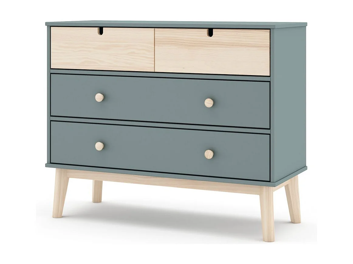 Cómoda Misty Cloud 4 cajones Verde Salvia - Oak Soft