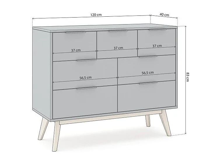 Cómoda Numa Verde Salvia - Oak Soft