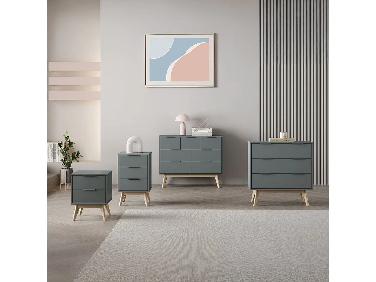 Cómoda Numa Verde Salvia - Oak Soft