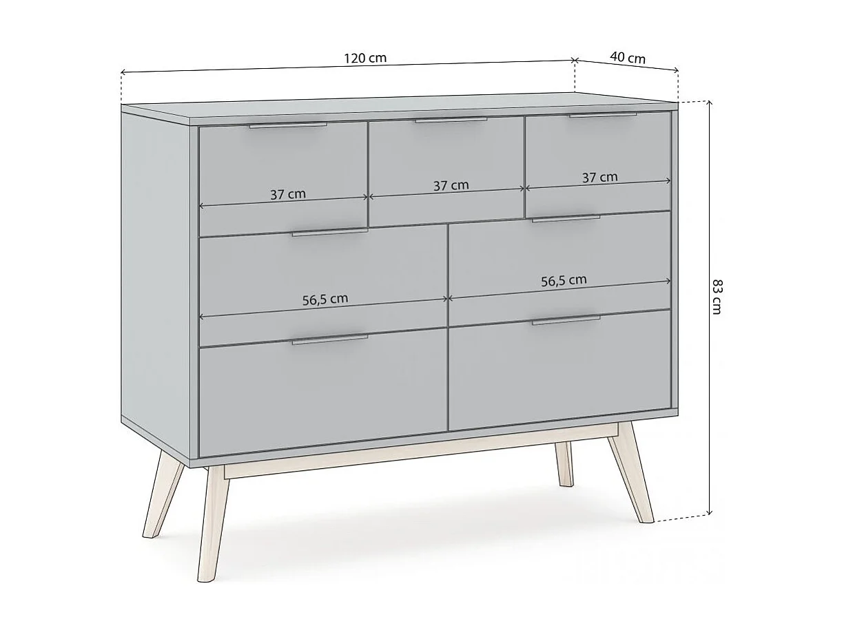 Cómoda Numa Verde Salvia - Oak Soft