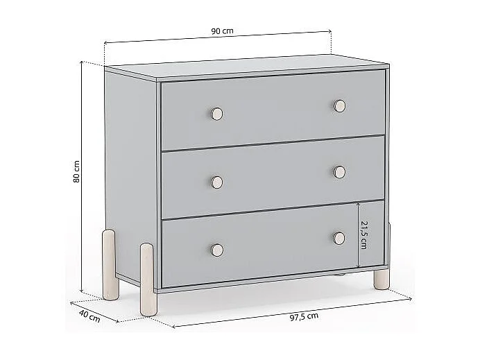 Cómoda Misty Dawn Verde Salvia - Oak Soft