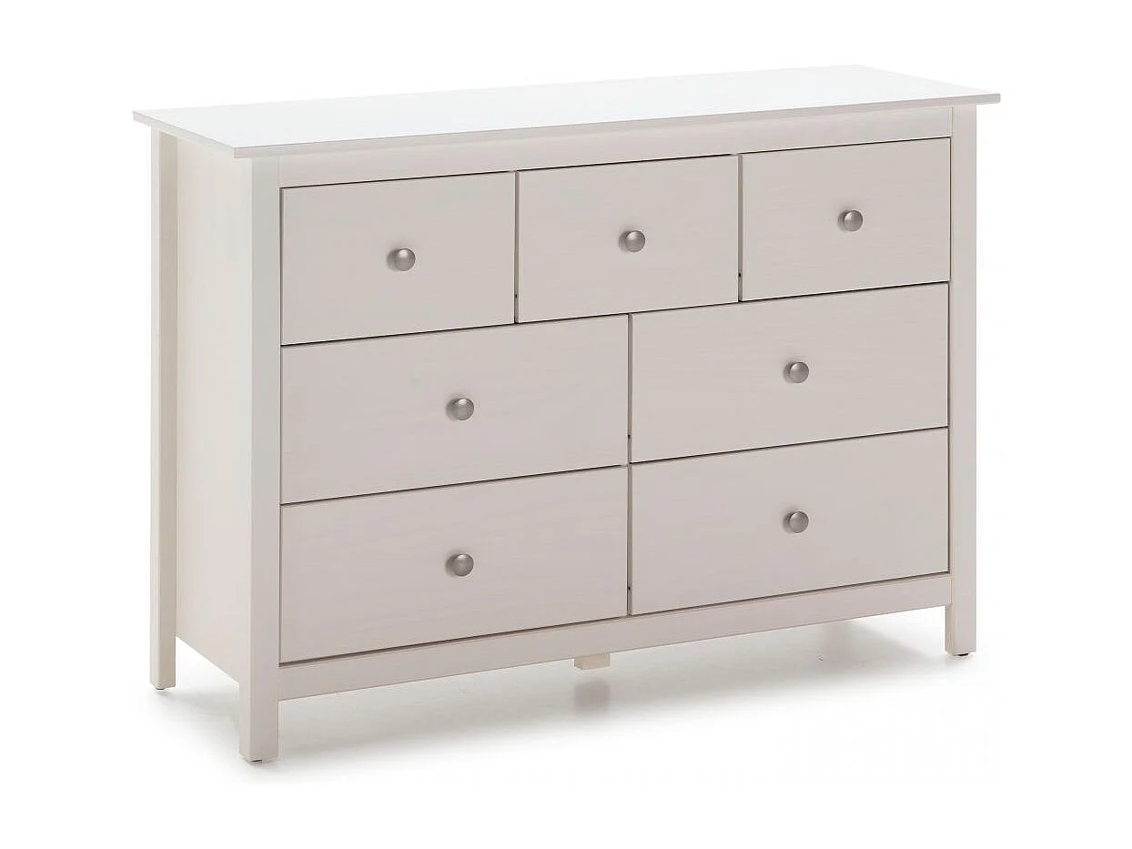 Cómoda de louro 7 gavetas Branco