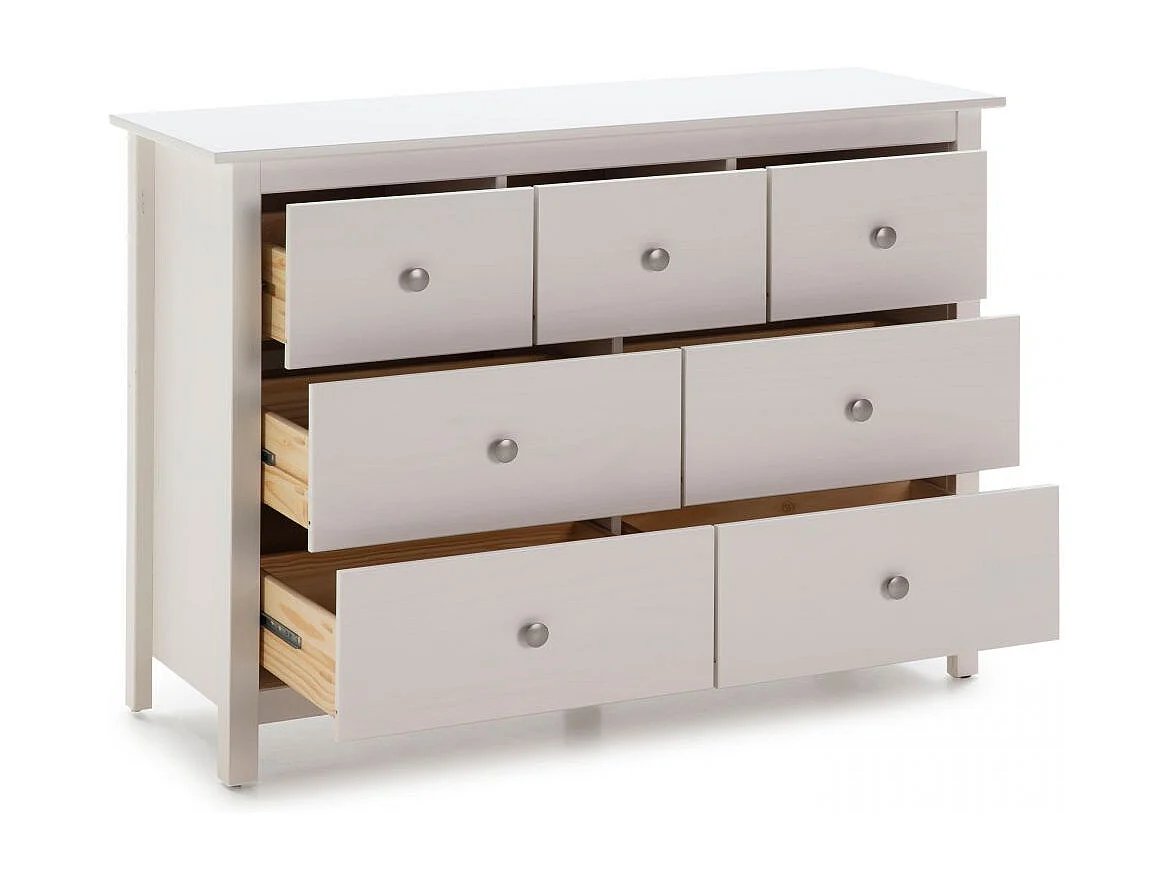 Cómoda de louro 7 gavetas Branco