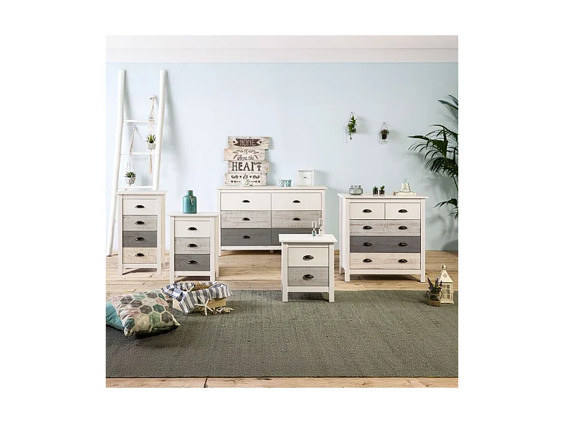 Cómoda Ocean 5 cajones Blanco - Vintage Colors