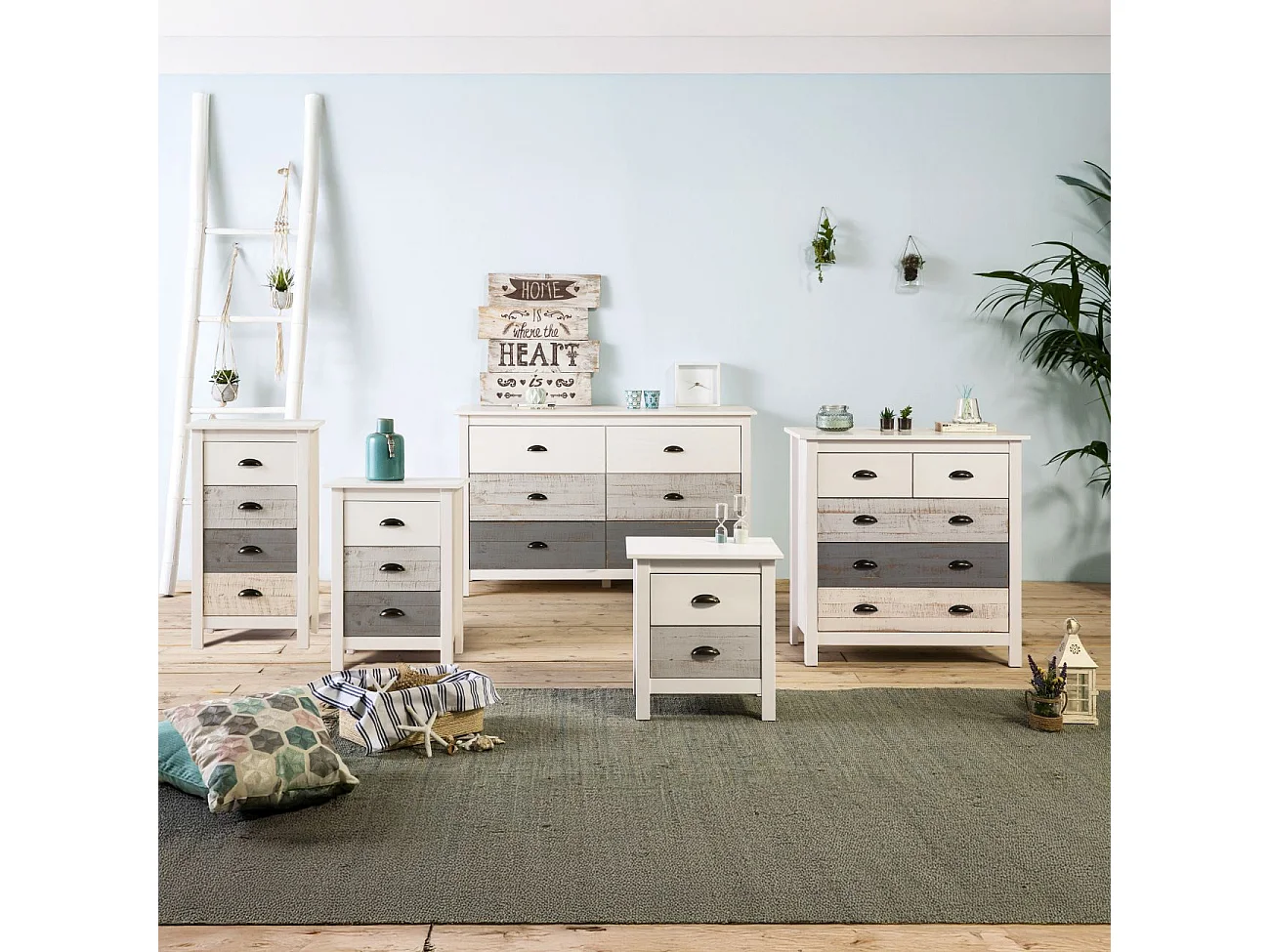 Cómoda Ocean 5 cajones Blanco - Vintage Color