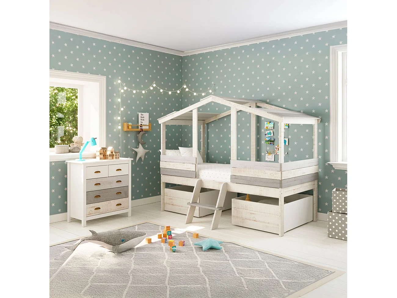 Cómoda Ocean 5 cajones Blanco - Vintage Color