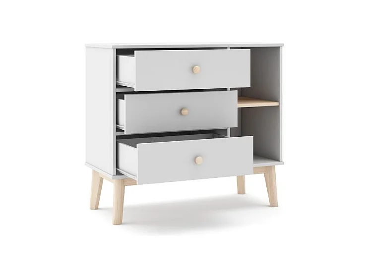 Cómoda juvenil Misty Breeze Blanco - Oak Soft