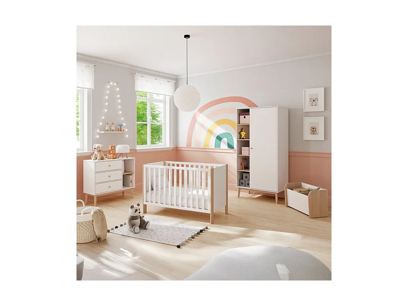 Cómoda juvenil Misty Breeze Blanco - Oak Soft