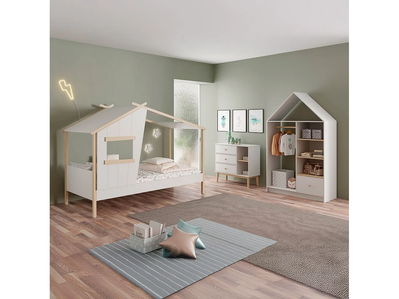 Cómoda juvenil Misty Breeze Blanco - Oak Soft