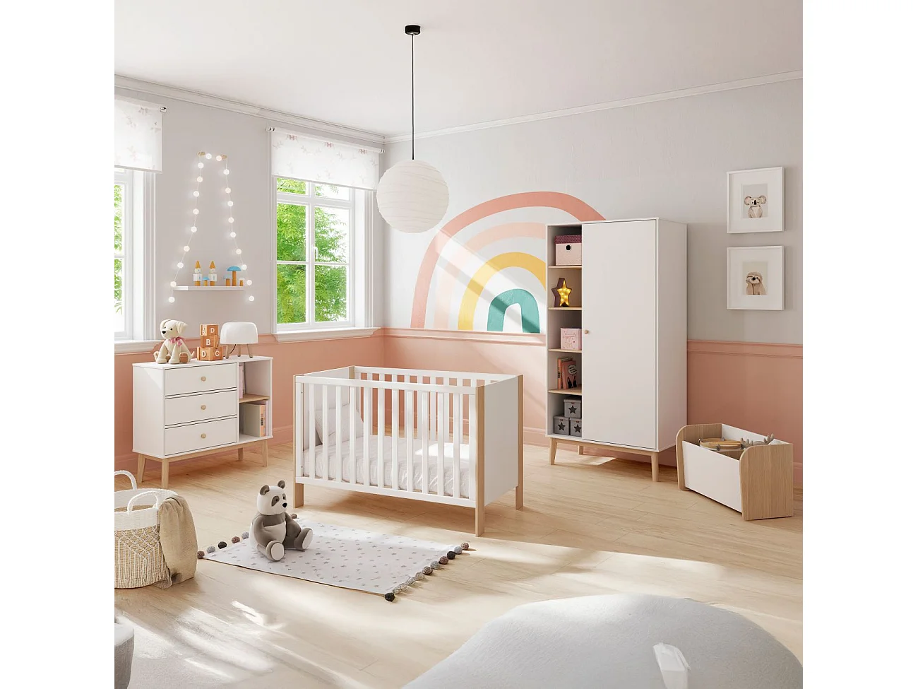 Cómoda juvenil Misty Breeze Blanco - Oak Soft