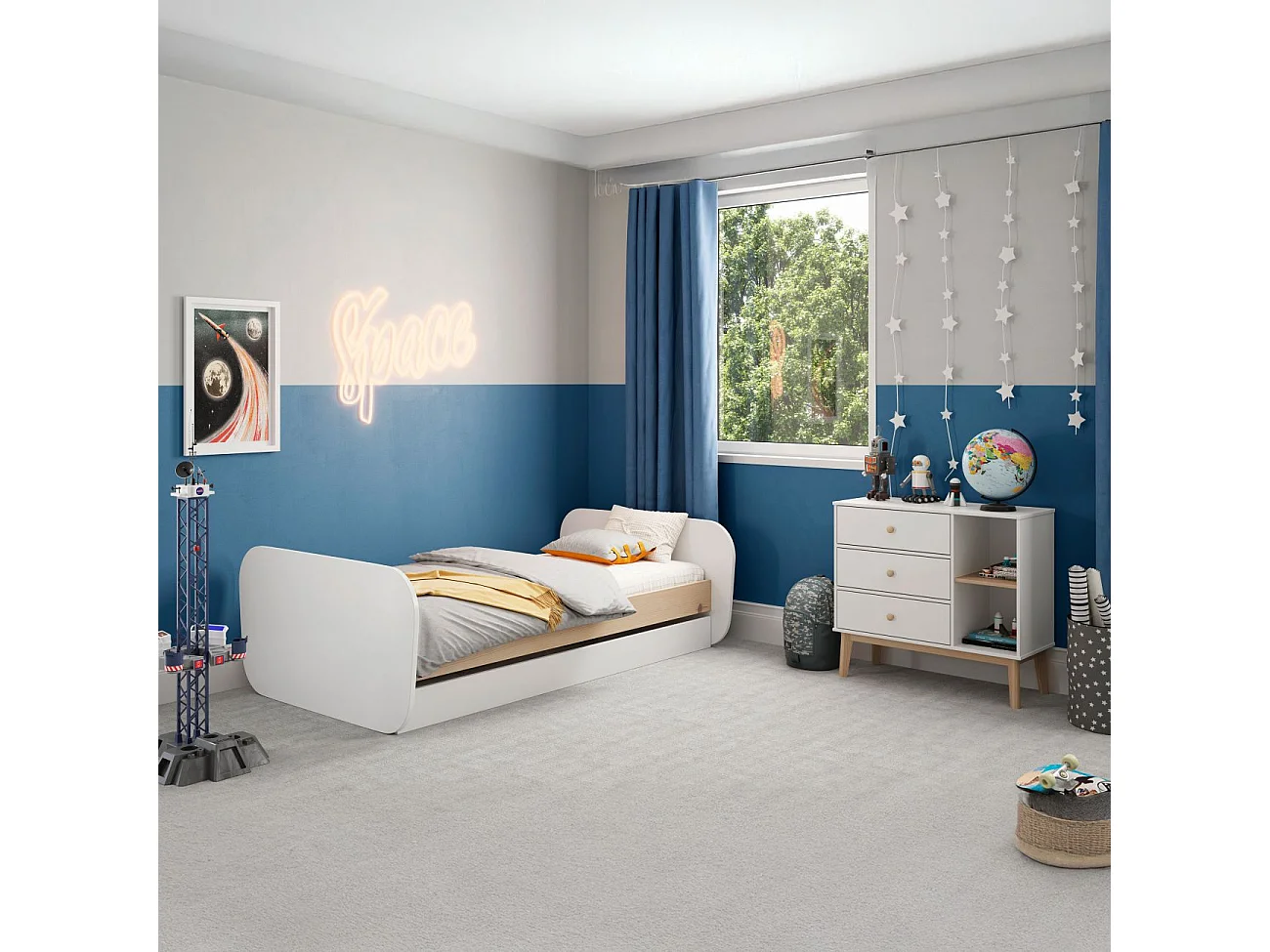 Cómoda juvenil Misty Breeze Blanco - Oak Soft