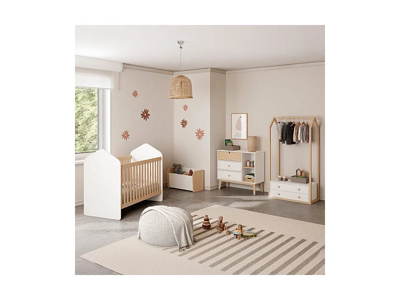 Cómoda Misty Cloud 3 cajones Blanco - Oak Soft