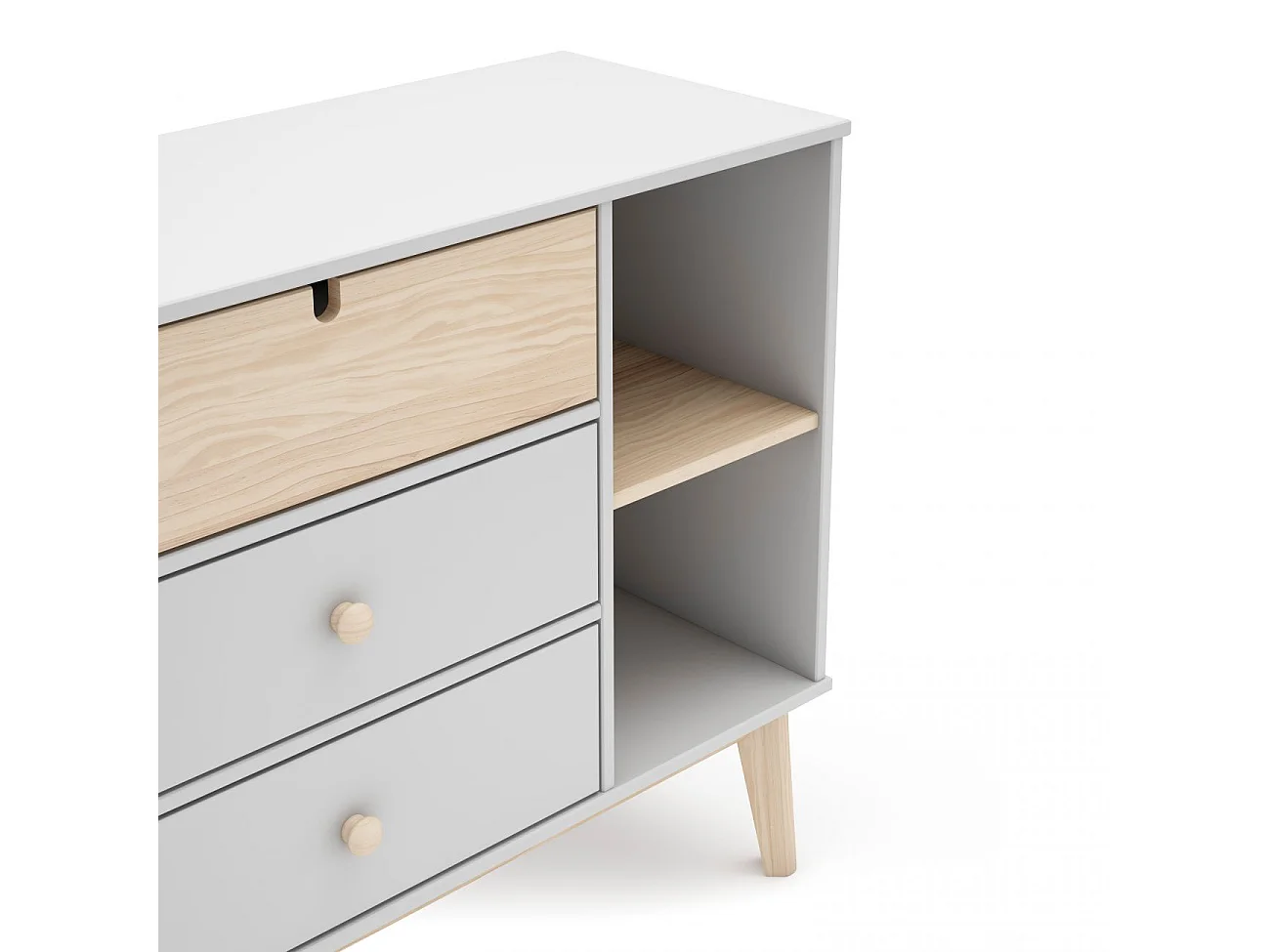 Cómoda Misty Cloud 3 cajones Blanco - Oak Soft