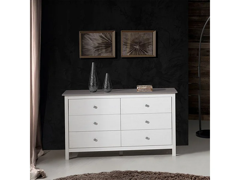 Cómoda Bay 6 cajones Blanco