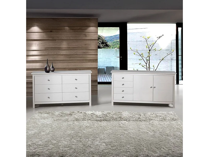 Cómoda Bay 6 cajones Blanco