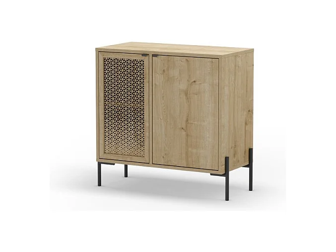 Cómoda Koivu 2 puertas Roble Negro