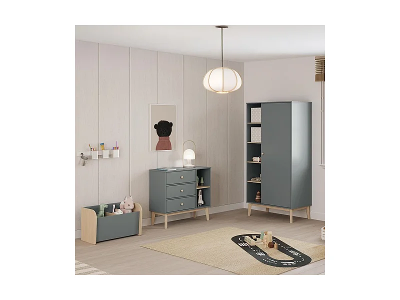 Cómoda juvenil Misty Breeze Verde Salvia - Oak Soft