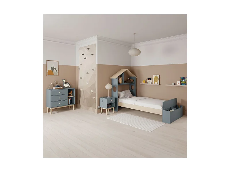 Cómoda juvenil Misty Breeze Verde Salvia - Oak Soft