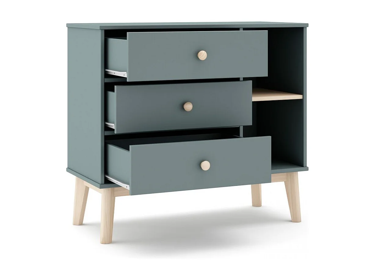 Cómoda juvenil Misty Breeze Verde Salvia - Oak Soft