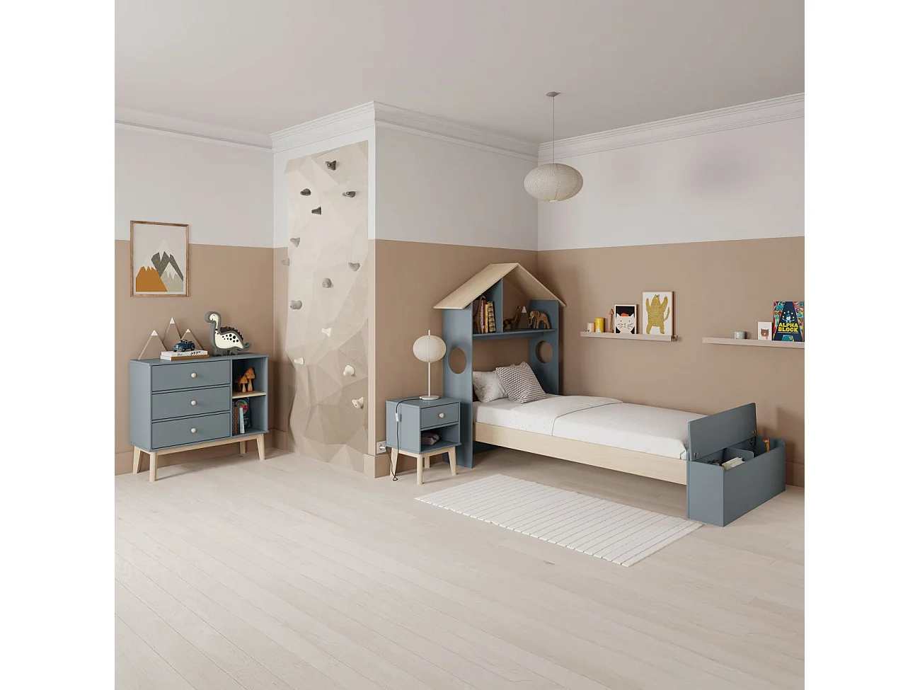 Cómoda juvenil Misty Breeze Verde Salvia - Oak Soft