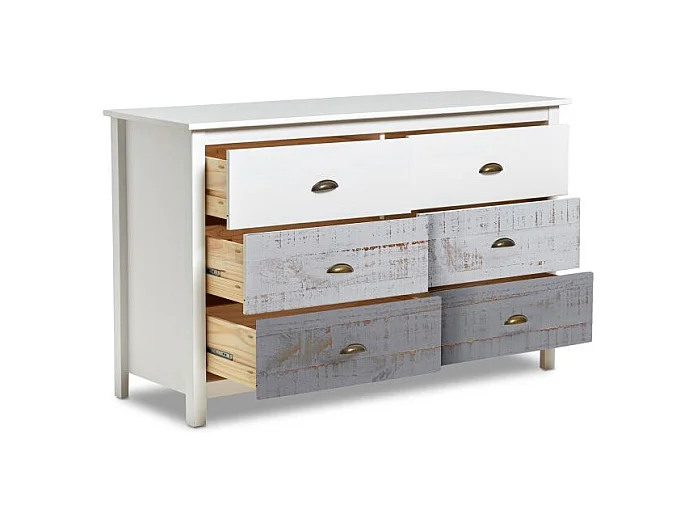 Cómoda Ocean 6 cajones Blanco - Vintage Colors