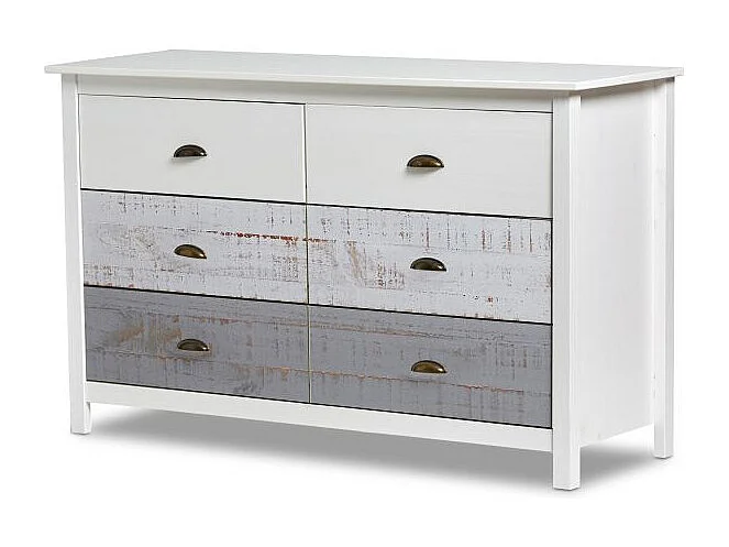 Cómoda Ocean 6 cajones Blanco - Vintage Colors
