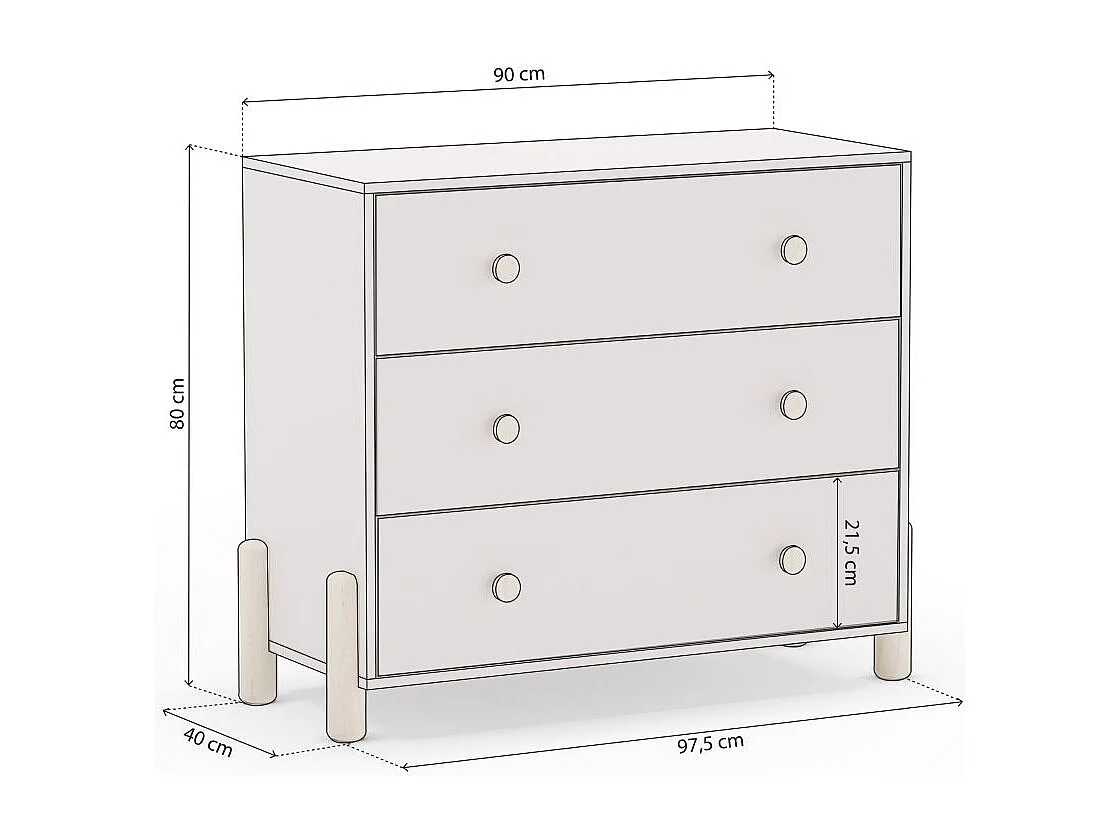 Cómoda Misty Dawn Beige - Oak Soft